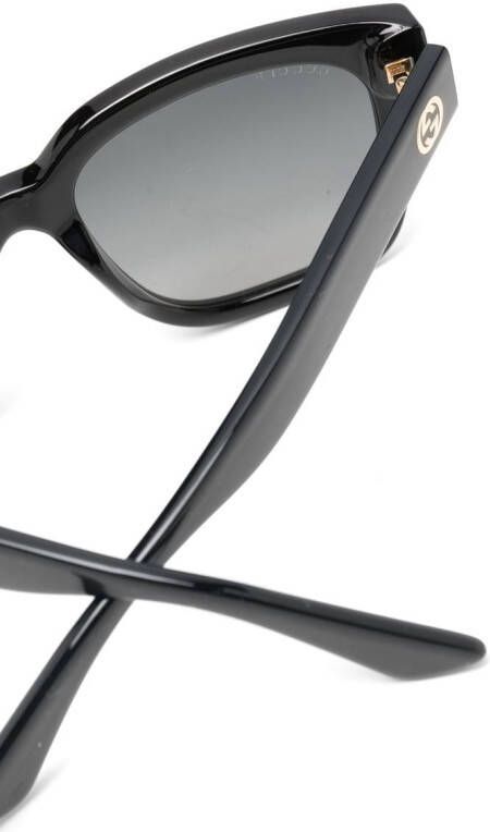Gucci Eyewear Zonnebril met rechthoekig montuur Zwart