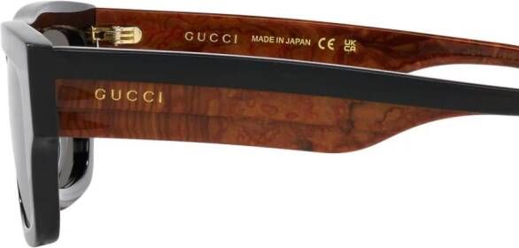 Gucci Eyewear Zonnebril met vierkant montuur Zwart