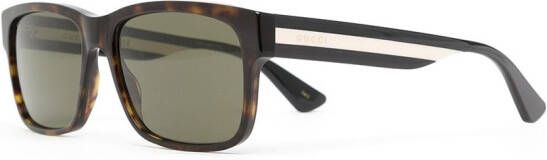Gucci Eyewear Zonnebril met rechthoekig montuur Zwart