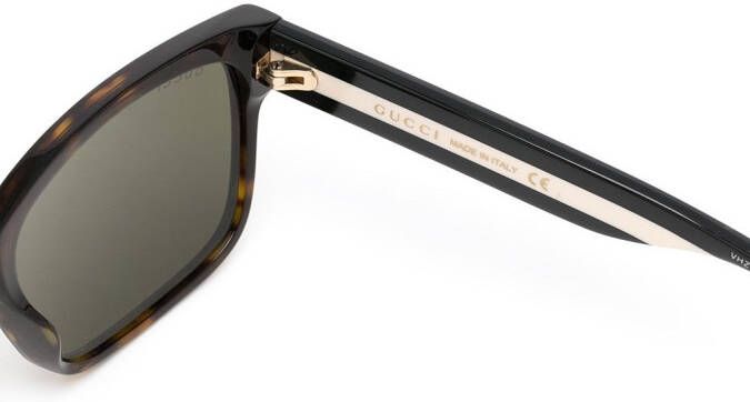 Gucci Eyewear Zonnebril met rechthoekig montuur Zwart