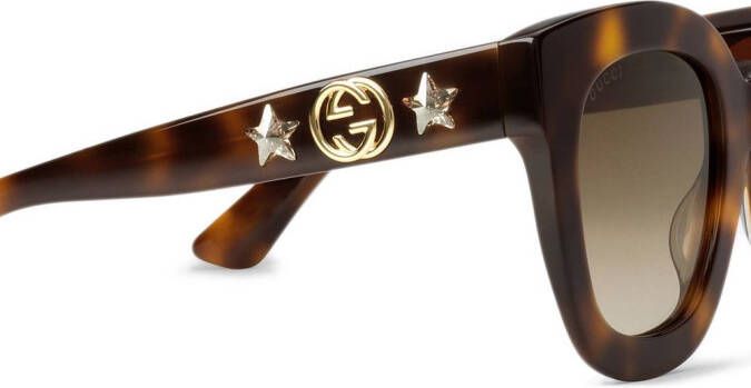 Gucci Eyewear zonnebril met rond montuur Bruin