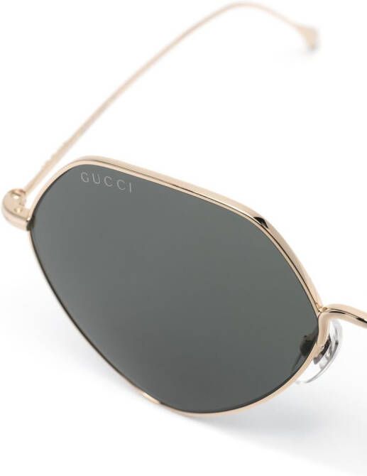 Gucci Eyewear Zonnebril met rond montuur Goud