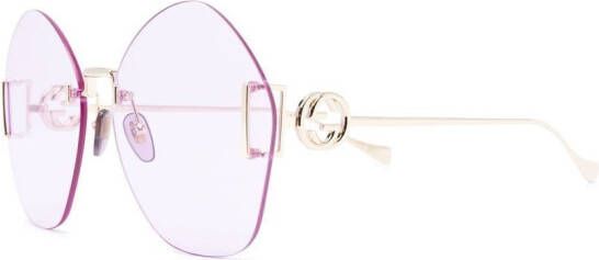 Gucci Eyewear Zonnebril met rond montuur Goud