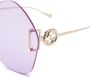 Gucci Eyewear Zonnebril met rond montuur Goud - Thumbnail 3