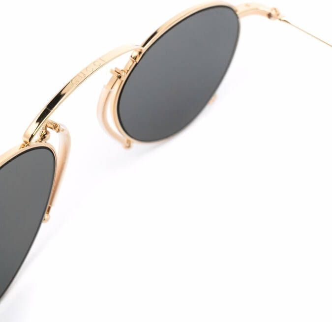 Gucci Eyewear Zonnebril met rond montuur Goud