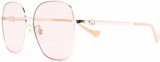 Gucci Eyewear Zonnebril met rond montuur Goud