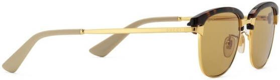 Gucci Eyewear Zonnebril met rond montuur Goud