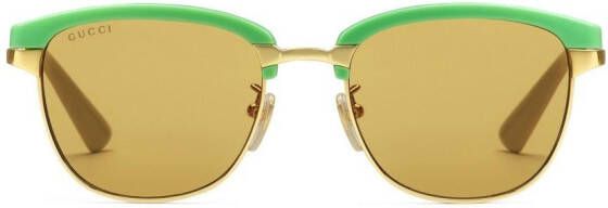 Gucci Eyewear Zonnebril met rond montuur Goud