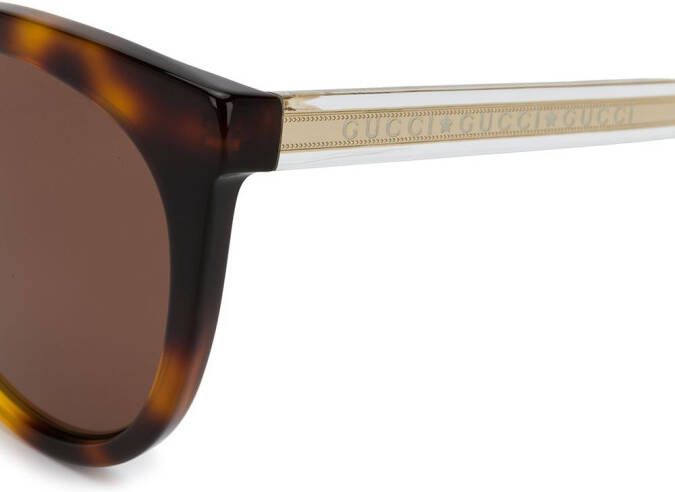 Gucci Eyewear Zonnebril met schildpadschild design Bruin