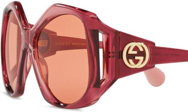 Gucci Eyewear Zonnebril met verfraaid met logo Rood