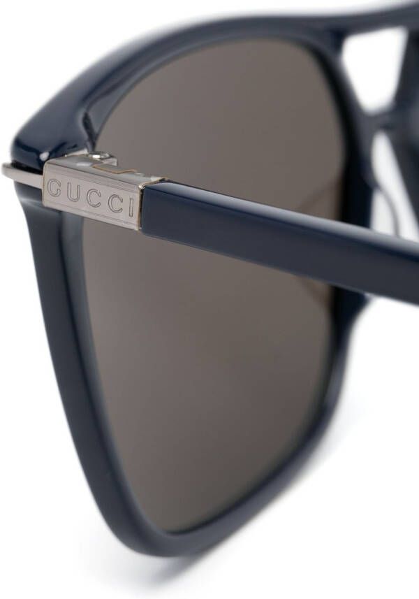 Gucci Eyewear Zonnebril met vierkant montuur Blauw