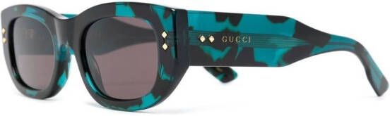 Gucci Eyewear Zonnebril met vierkant montuur Blauw
