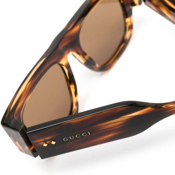 Gucci Eyewear Zonnebril met vierkant montuur Bruin