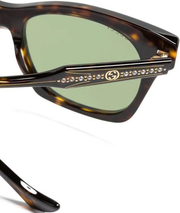 Gucci Eyewear Zonnebril met vierkant montuur Bruin