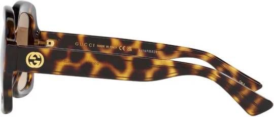 Gucci Eyewear Zonnebril met vierkant montuur Groen