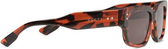 Gucci Eyewear Zonnebril met vierkant montuur Bruin