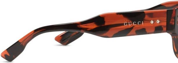 Gucci Eyewear Zonnebril met vierkant montuur Bruin