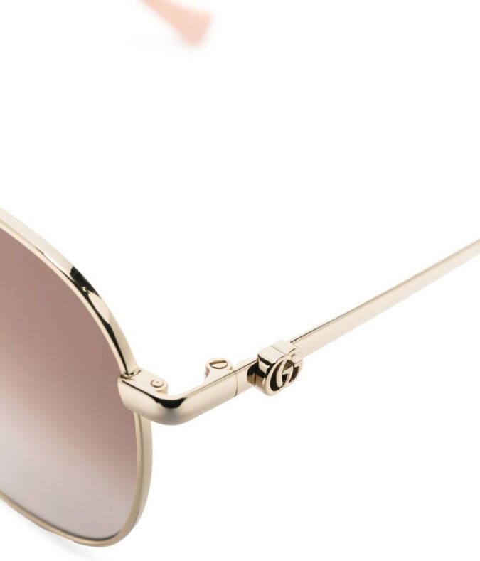 Gucci Eyewear Zonnebril met vierkant montuur Goud