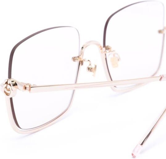 Gucci Eyewear Zonnebril met vierkant montuur Goud
