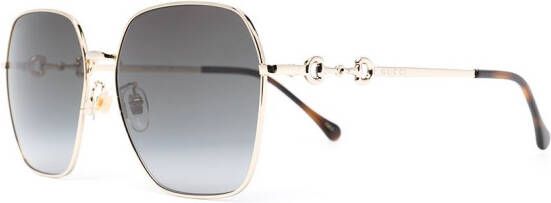 Gucci Eyewear Zonnebril met vierkant montuur Goud
