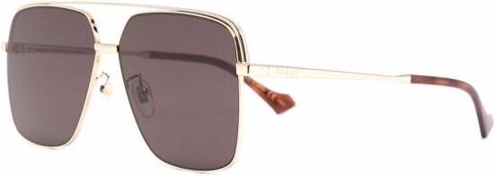 Gucci Eyewear Zonnebril met vierkant montuur Goud