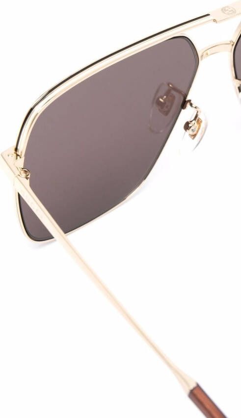 Gucci Eyewear Zonnebril met vierkant montuur Goud