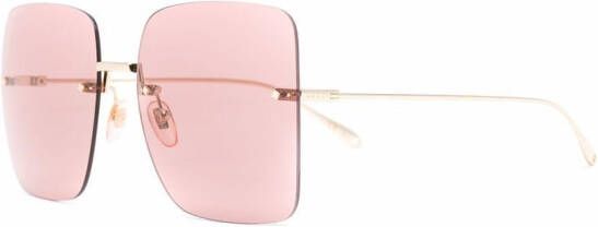 Gucci Eyewear Zonnebril met vierkant montuur Goud
