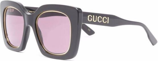 Gucci Eyewear Zonnebril met vierkant montuur Grijs
