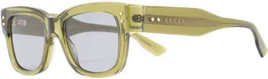 Gucci Eyewear Zonnebril met vierkant montuur Groen