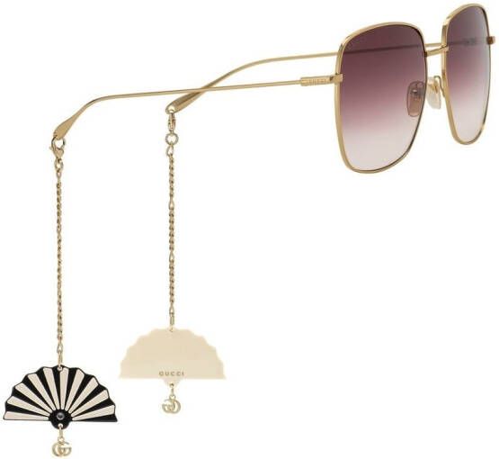 Gucci Eyewear Zonnebril met vierkant montuur Rood
