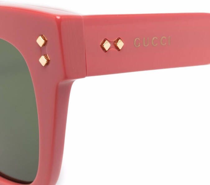 Gucci Eyewear Zonnebril met vierkant montuur Roze