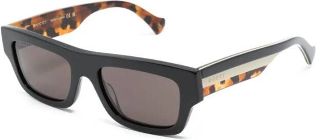 Gucci Eyewear Zonnebril met vierkant montuur Zwart