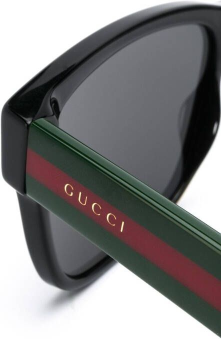 Gucci Eyewear zonnebril met vierkant montuur Zwart