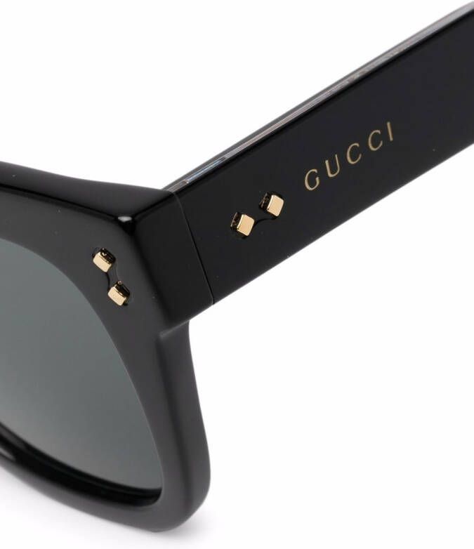 Gucci Eyewear Zonnebril met vierkant montuur Zwart