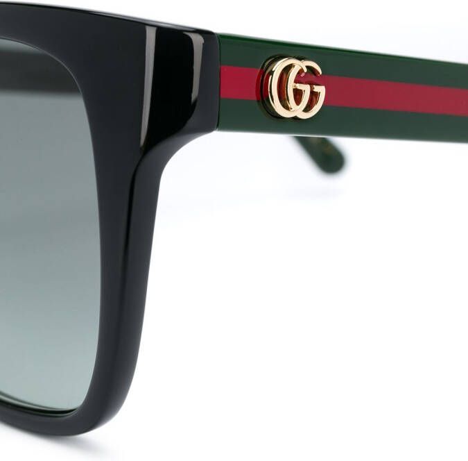 Gucci Eyewear Zonnebril met vierkant montuur Zwart