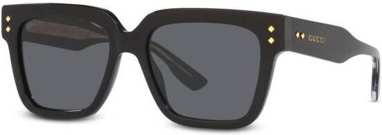 Gucci Eyewear Zonnebril met rechthoekig montuur Zwart