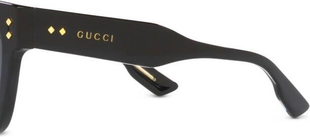 Gucci Eyewear Zonnebril met rechthoekig montuur Zwart