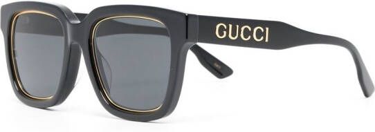 Gucci Eyewear Zonnebril met vierkant montuur Zwart