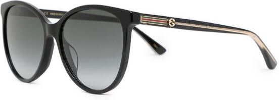 Gucci Eyewear Zonnebril met Web-streep Zwart