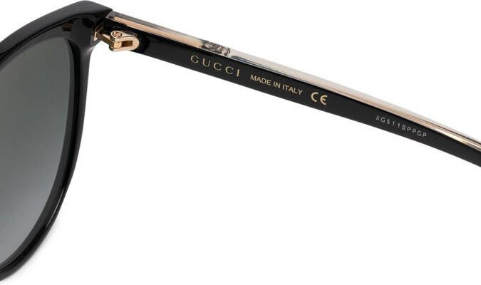 Gucci Eyewear Zonnebril met Web-streep Zwart