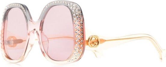 Gucci Eyewear Zonnebril verfraaid met kristallen Geel