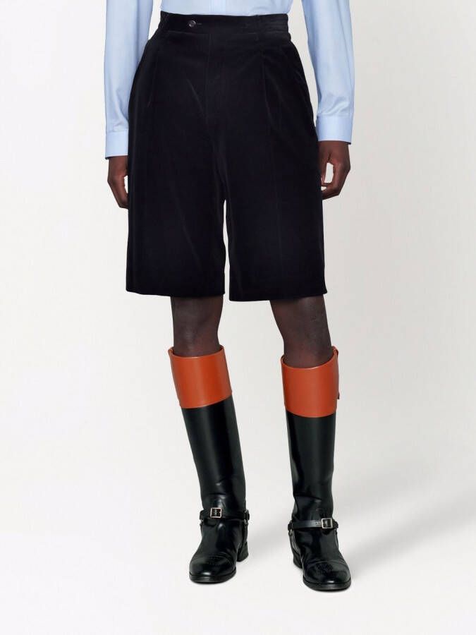 Gucci Fluwelen shorts met geplooid detail Zwart