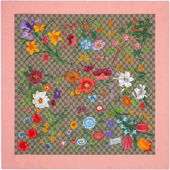 Gucci GG Flora sjaal Beige