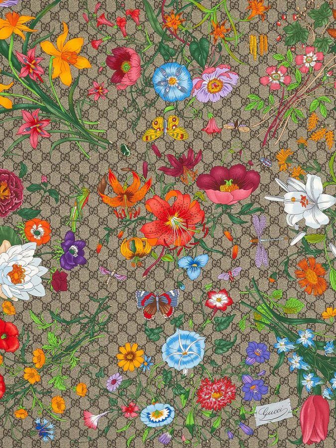 Gucci GG Flora sjaal Beige