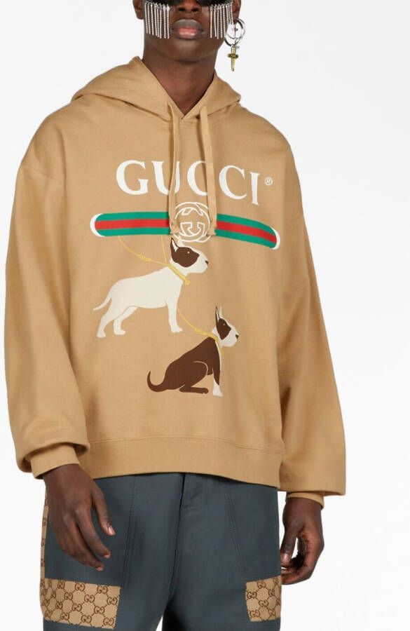 Gucci Sweater met logoprint Beige