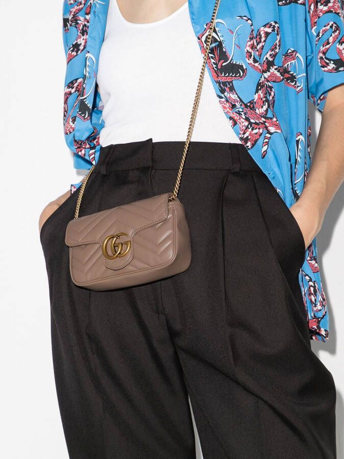 Gucci GG Marmont kleine schoudertas Beige