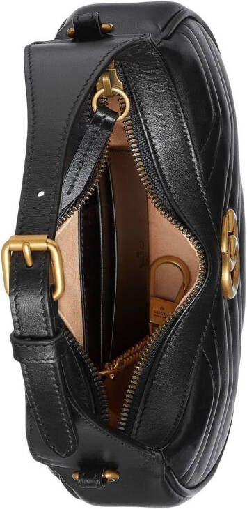 Gucci GG Marmont mini halve maan schoudertas Zwart