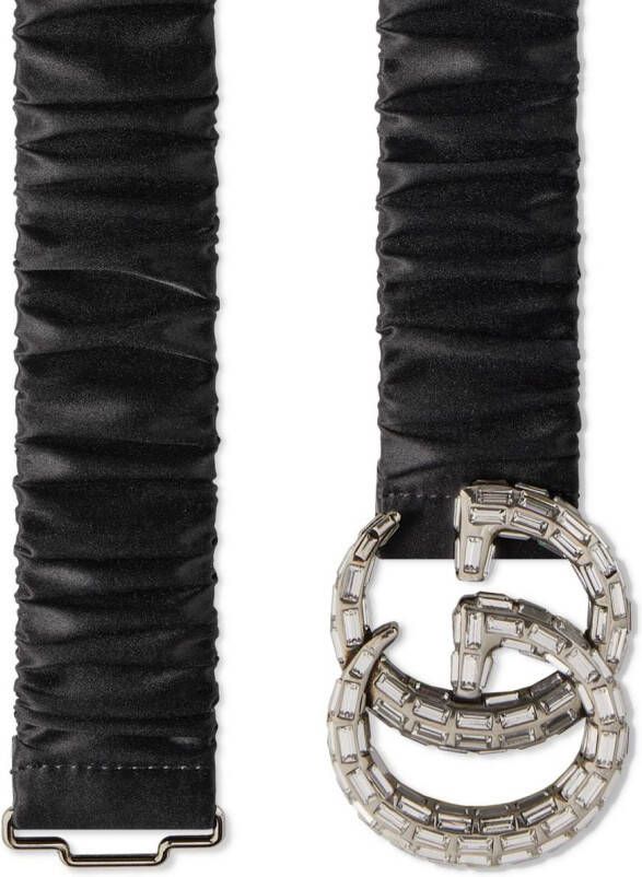 Gucci GG Marmont riem verfraaid met kristallen Zwart