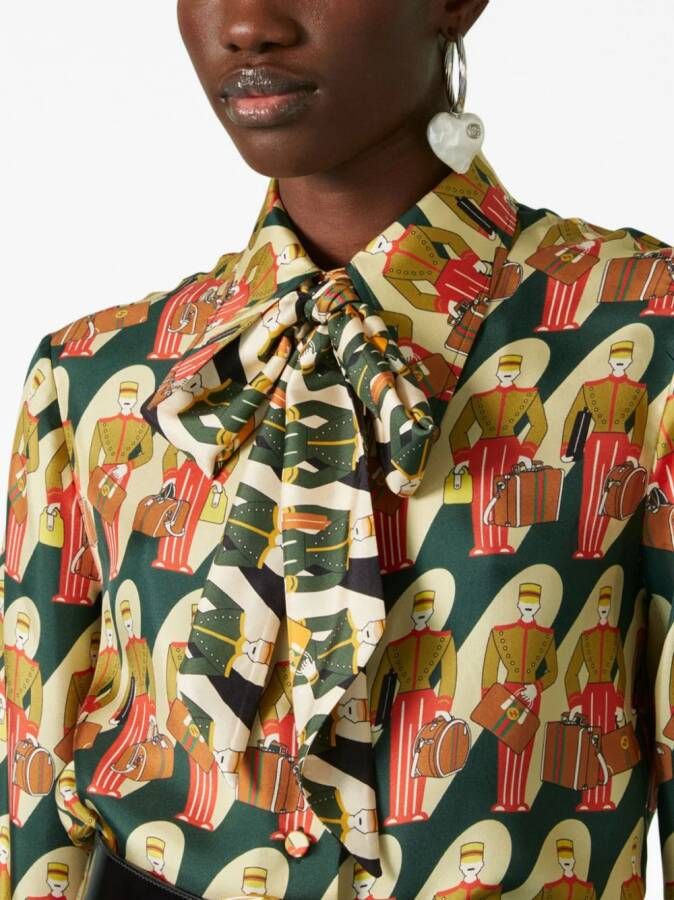 Gucci Twill blouse met print Groen