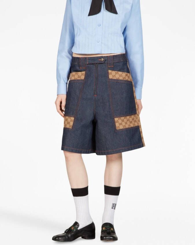 Gucci High waist bermuda shorts Blauw